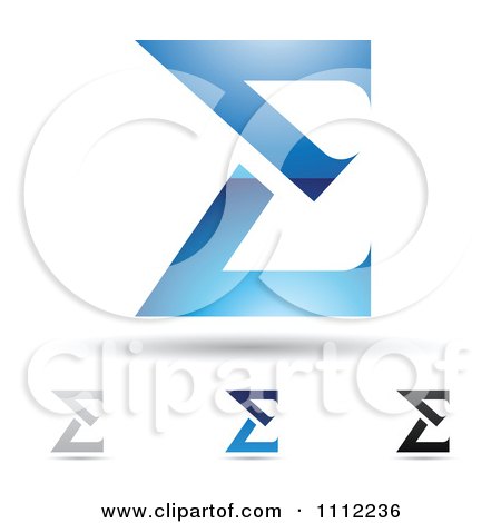 Clipart Abstract Letter E Icons With Shadows 8 - Royalty Free Vector Illustration by cidepix