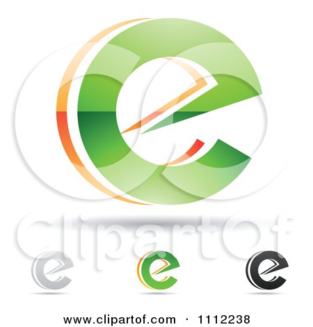 Clipart Abstract Letter E Icons With Shadows 3 - Royalty Free Vector Illustration by cidepix