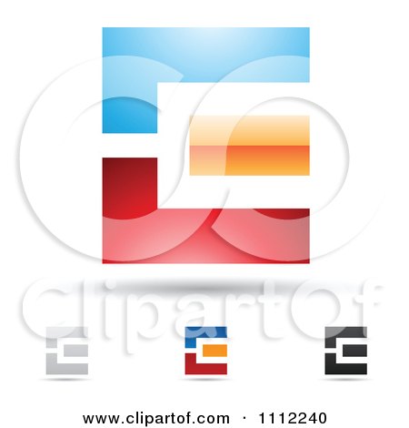 Clipart Abstract Letter E Icons With Shadows 1 - Royalty Free Vector Illustration by cidepix