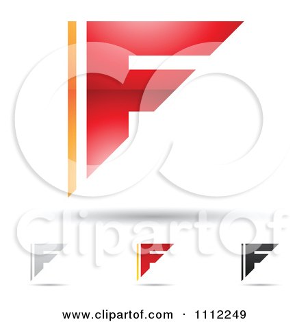 Clipart Abstract Letter F Icons With Shadows 2 - Royalty Free Vector Illustration by cidepix