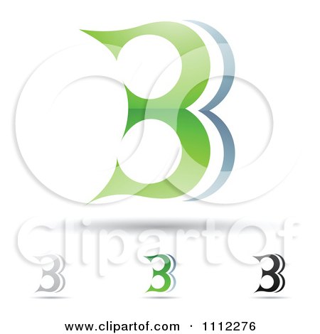 Clipart Abstract Letter B Icons With Shadows 7 - Royalty Free Vector Illustration by cidepix