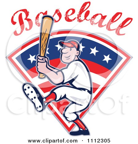 Clipart Baseball Player Athlete Batting With Text - Royalty Free Vector Illustration by patrimonio