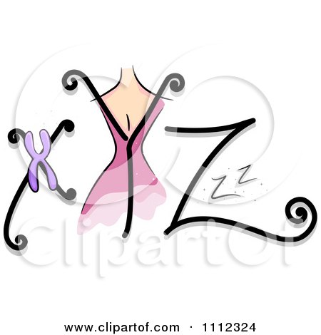 Clipart Feminine Alphabet Letters X Y And Z - Royalty Free Vector Illustration by BNP Design Studio
