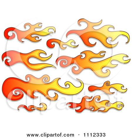 Clipart Flame Design Elements Forming Shapes 2 - Royalty Free Vector Illustration by BNP Design Studio