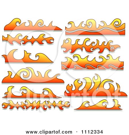 Clipart Flame Design Elements Forming Shapes 3 - Royalty Free Vector Illustration by BNP Design Studio
