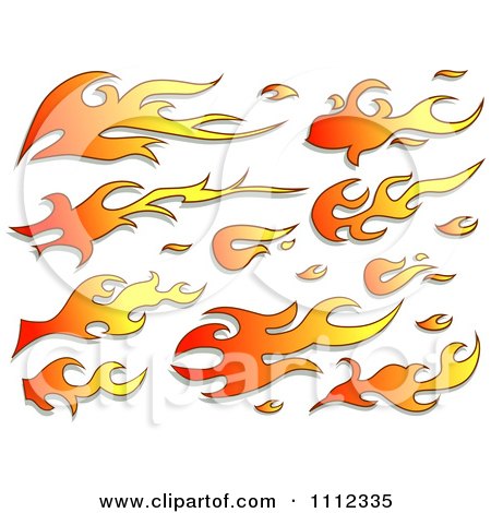 Clipart Flame Design Elements Forming Shapes 4 - Royalty Free Vector Illustration by BNP Design Studio