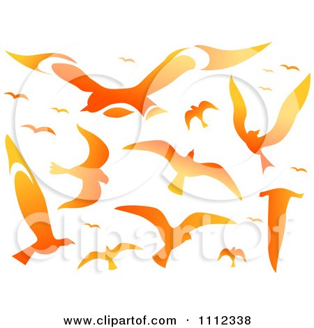 Clipart Flame Design Elements Forming Birds 2 - Royalty Free Vector Illustration by BNP Design Studio