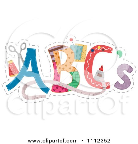 Clipart ABC Letters With Sewing Supplies - Royalty Free Vector Illustration by BNP Design Studio