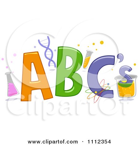 Clipart ABC Letters With Science Items - Royalty Free Vector Illustration by BNP Design Studio