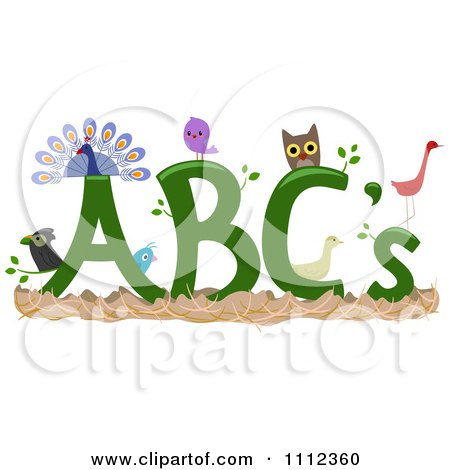 Clipart ABC Letters With Birds - Royalty Free Vector Illustration by BNP Design Studio
