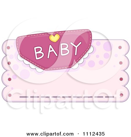 Clipart Baby Diaper With Text Over Pink With Copyspace - Royalty Free Vector Illustration by BNP Design Studio