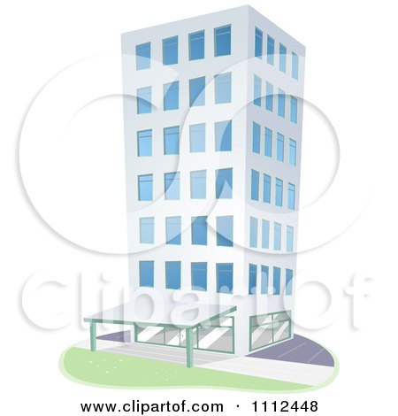 Clipart City Highrise Condominium Building - Royalty Free Vector Illustration by BNP Design Studio