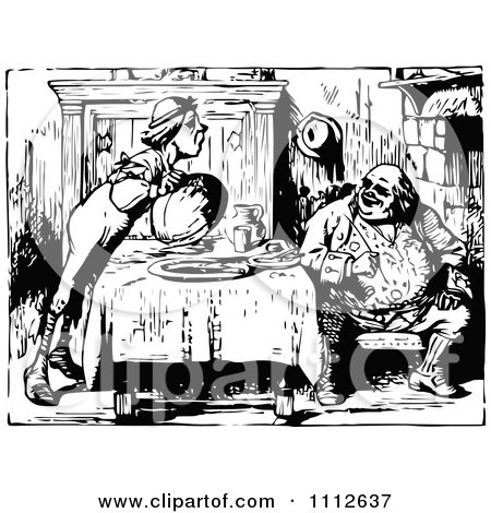 Clipart Men Talking In A Ktichen In Wonderland - Royalty Free Vector Illustration by Prawny Vintage