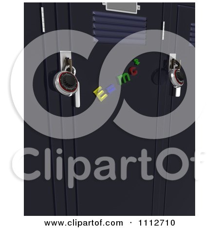 Clipart 3d Magnets On School Lockers With Locks - Royalty Free CGI Illustration by KJ Pargeter