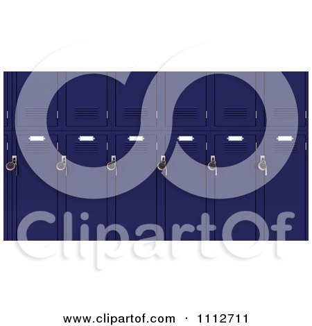 Clipart 3d Blue School Lockers With Locks - Royalty Free CGI Illustration by KJ Pargeter