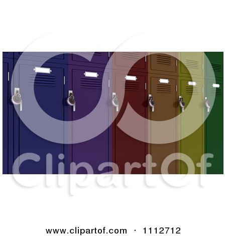 Clipart 3d Colorful School Lockers With Locks - Royalty Free CGI Illustration by KJ Pargeter