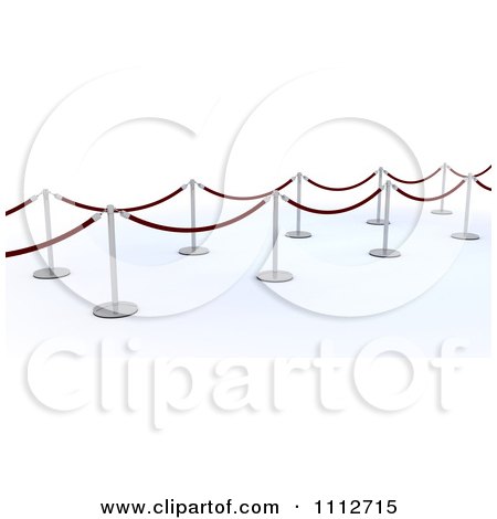 Clipart 3d Velvet Ropes And Silver Poles Along A Path - Royalty Free CGI Illustration by KJ Pargeter