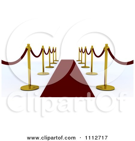 Clipart 3d Velvet Ropes And Golden Poles Along A Red Carpet - Royalty Free CGI Illustration by KJ Pargeter