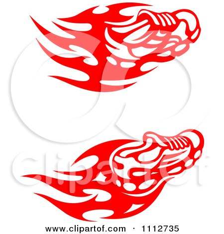 Clipart Flaming Trainer Shoes In Red - Royalty Free Vector Illustration by Vector Tradition SM