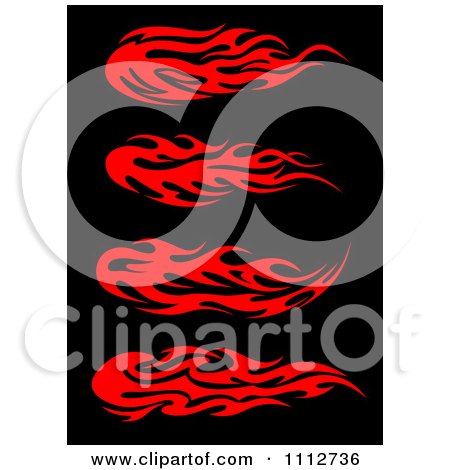 Clipart Red Tribal Flames Design Elements On Black 2 - Royalty Free Vector Illustration by Vector Tradition SM