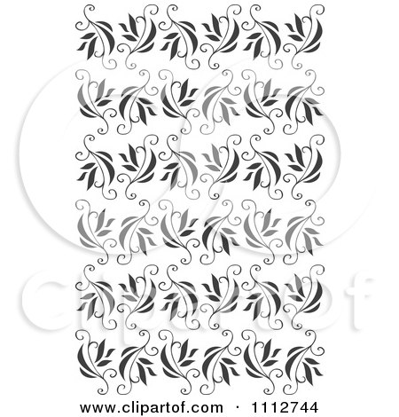 Clipart Seamless Floral Vine Pattern Over White 2 - Royalty Free Vector Illustration by Vector Tradition SM