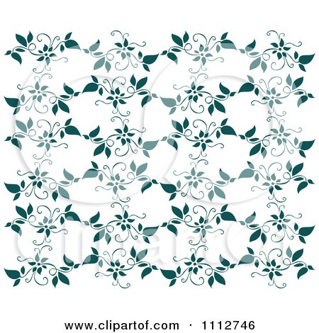 Clipart Seamless Floral Vine Pattern Over White 1 - Royalty Free Vector Illustration by Vector Tradition SM