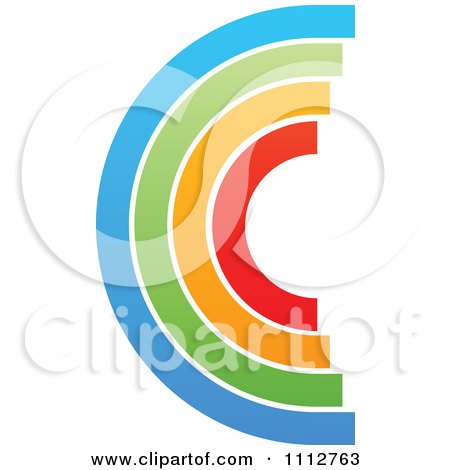 Clipart Rainbow Letter C - Royalty Free Vector Illustration by Andrei Marincas