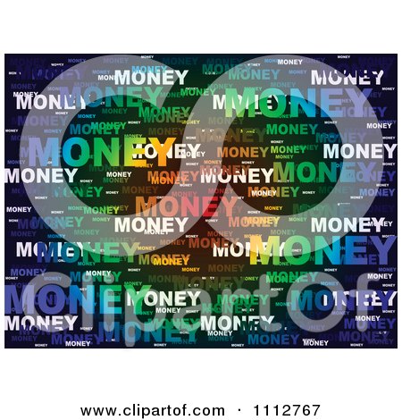 Clipart Colorful Money Word Collage - Royalty Free Vector Illustration by Andrei Marincas
