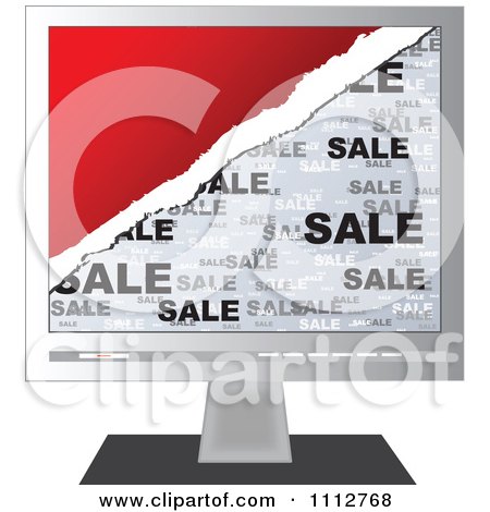 Clipart Sale Page On A Computer Monitor - Royalty Free Vector Illustration by Andrei Marincas