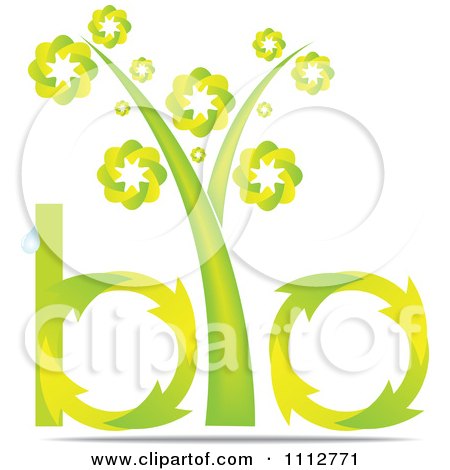 Clipart Green Arrow And Plant Bio Icon - Royalty Free Vector Illustration by Andrei Marincas