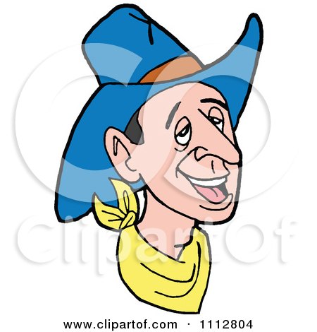 Clipart Western Cowboy With A Goofy Expression - Royalty Free Vector Illustration by LaffToon