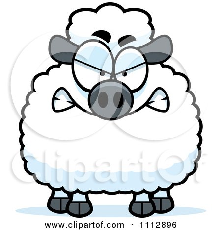 Clipart Angry Sheep - Royalty Free Vector Illustration by Cory Thoman