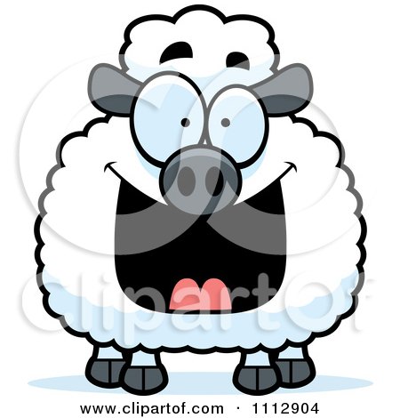 Clipart Excited Sheep - Royalty Free Vector Illustration by Cory Thoman