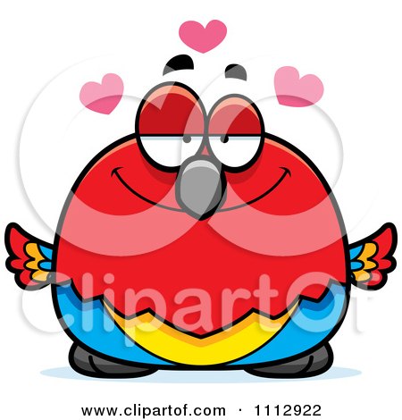 Clipart Scarlet Macaw Parrot In Love - Royalty Free Vector Illustration by Cory Thoman