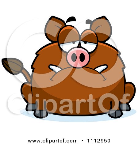 Clipart Depressed Boar - Royalty Free Vector Illustration by Cory Thoman
