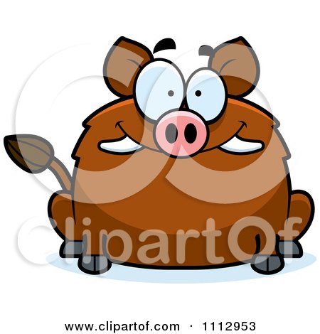 Clipart Happy Smiling Boar - Royalty Free Vector Illustration by Cory Thoman