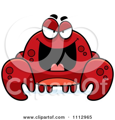 Clipart Sly Crab - Royalty Free Vector Illustration by Cory Thoman