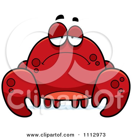 Clipart Depressed Crab - Royalty Free Vector Illustration by Cory Thoman