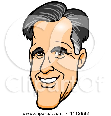 Clipart Mitt Romneys Smiling Face - Royalty Free Vector Illustration by Cartoon Solutions