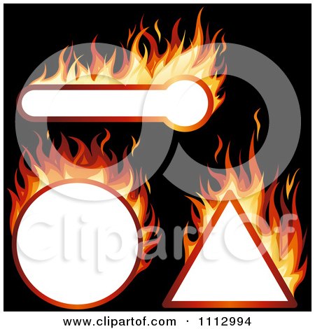 Clipart Flaming Design Elements With Copyspace - Royalty Free Vector Illustration by dero