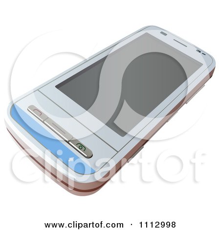 Clipart 3d White Smart Phone - Royalty Free Vector Illustration by dero