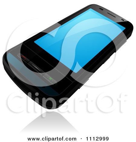 Clipart 3d Black Smart Phone - Royalty Free Vector Illustration by dero