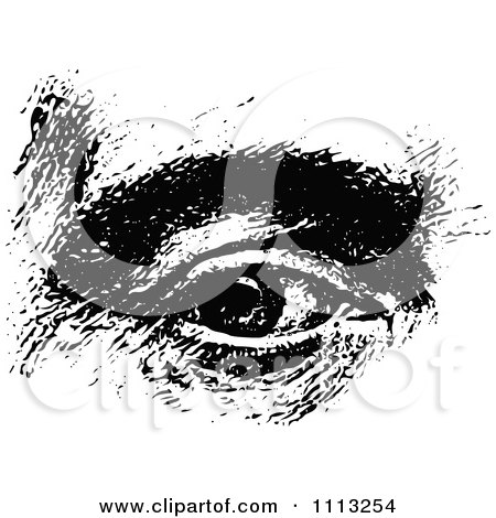 Clipart Vintage Black And White Male Human Eye - Royalty Free Vector Illustration by Prawny Vintage