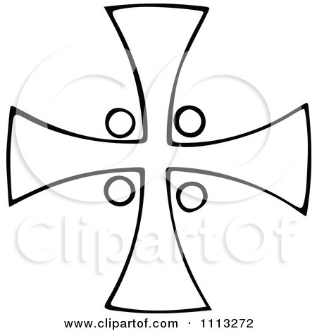 Clipart Vintage Black And White Celtic Cross 1 - Royalty Free Vector Illustration by Prawny Vintage