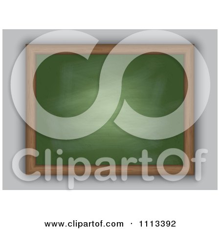 Clipart 3d Framed Chalk Board On Gray - Royalty Free Vector Illustration by KJ Pargeter
