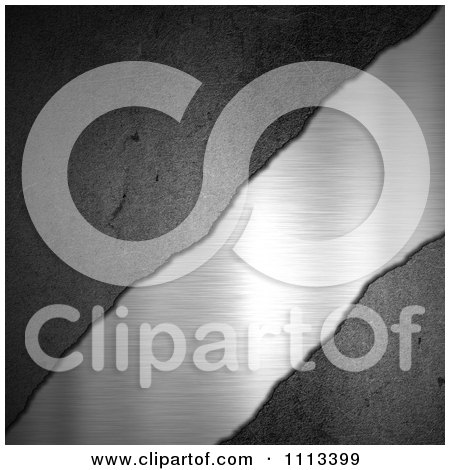 Clipart 3d Brushed Metal Through Cement - Royalty Free CGI Illustration by KJ Pargeter