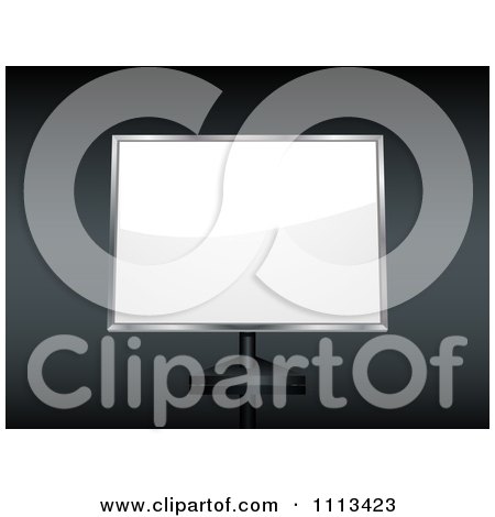 Clipart 3d White Display On A Computer Screen Over Black - Royalty Free Vector Illustration by elaineitalia