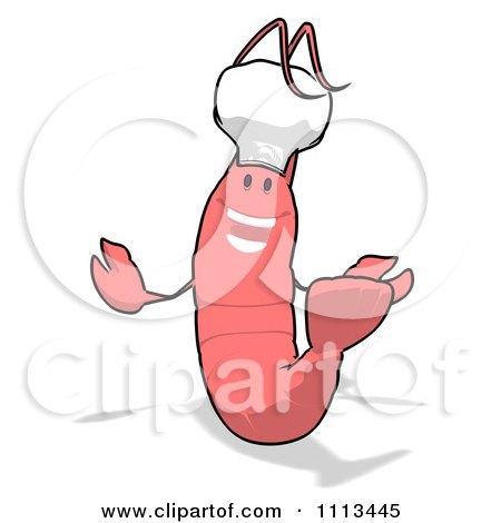 Clipart Happy Chef Shrimp 1 - Royalty Free CGI Illustration by Julos