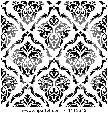Clipart Black And White Triangular Damask Pattern Seamless Background 25 - Royalty Free Vector Illustration by Vector Tradition SM