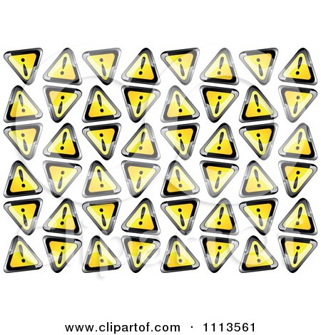 Clipart Seamless Pattern Of Shiny Warning Signs On White - Royalty Free Vector Illustration by Vector Tradition SM